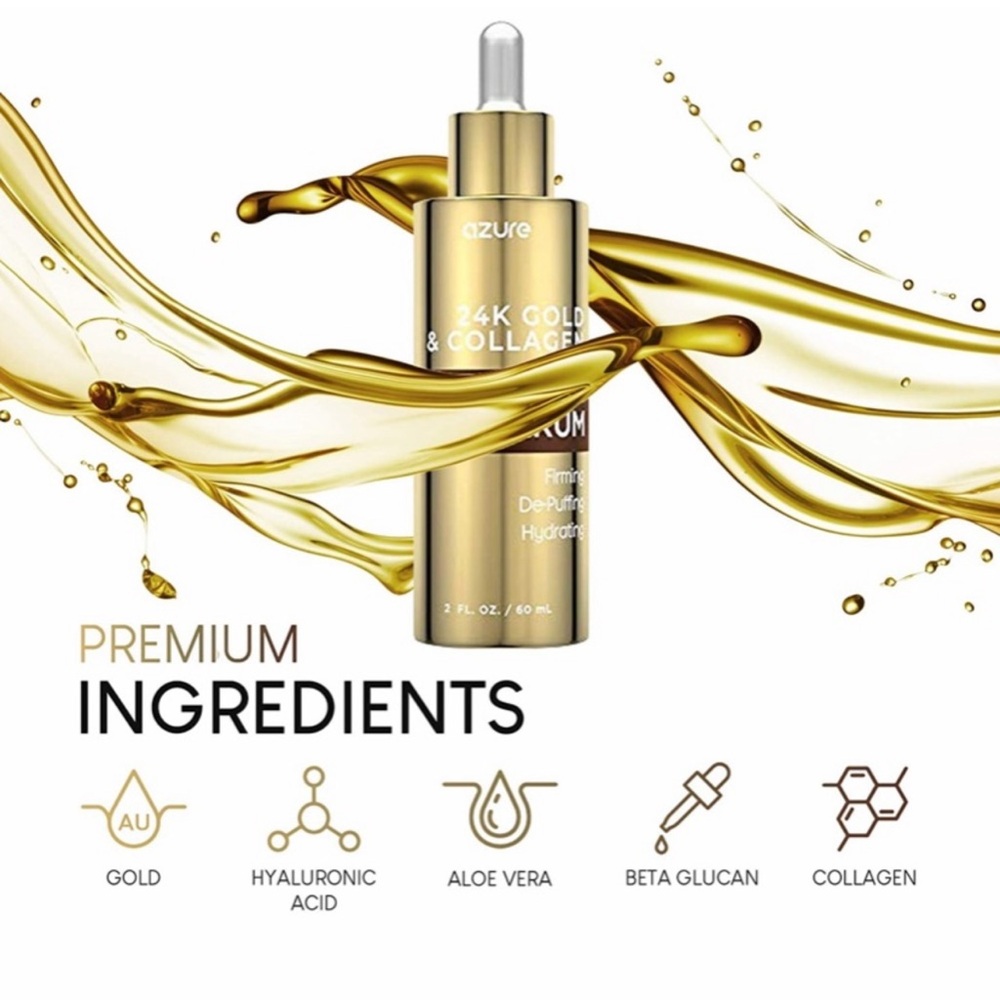 🔥 SALE AZURE 24K Gold & Collagen Anti-Aging Eye Serum Firming